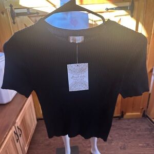 Altar'd State Classic Black Short Sleeve Top